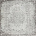 Square Traditional Dark White Beige Persian Rug, tr3447