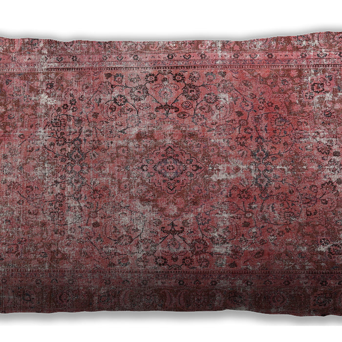 Traditional Classic Rectangular Cherry Red Lumbar Throw Pillow, 13 inch by 19 inch, lbtr3448
