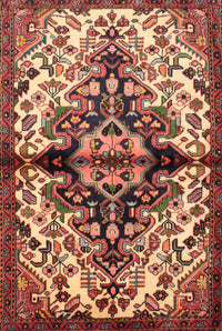 Machine Washable Traditional Saffron Red Rug, wshtr344