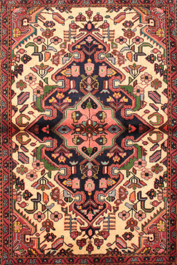 Machine Washable Traditional Saffron Red Rug, wshtr344
