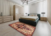 Machine Washable Traditional Saffron Red Rug in a Bedroom, wshtr344