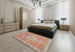 Traditional Orange Medallion Rug in a Bedroom, tr3452