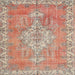 Square Traditional Orange Medallion Rug, tr3452