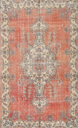Machine Washable Traditional Orange Rug, wshtr3452