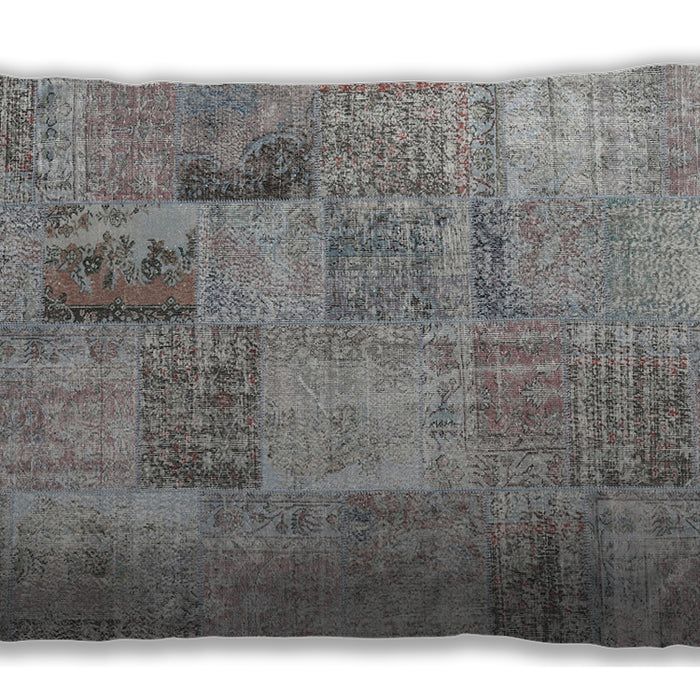 Traditional Classic Rectangular Silver Gray Lumbar Throw Pillow, 13 inch by 19 inch, lbtr3455