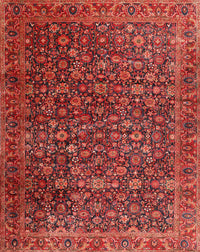 Machine Washable Traditional Cherry Red Rug, wshtr3459