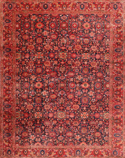 Machine Washable Traditional Cherry Red Rug, wshtr3459