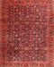 Machine Washable Traditional Cherry Red Rug, wshtr3459