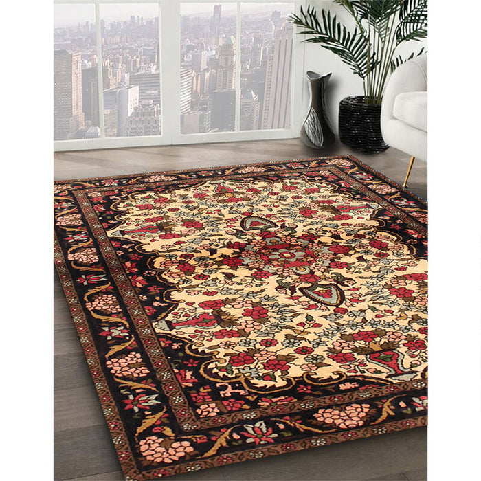 Traditional Brown Persian Rug in Family Room, tr345