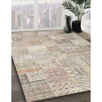 Traditional Camel Brown Patchwork Rug, tr3460