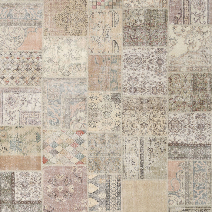 Traditional Camel Brown Patchwork Rug, tr3460