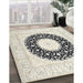 Traditional Champagne Beige Medallion Rug in Family Room, tr3463