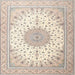 Round Machine Washable Traditional Camel Brown Rug, wshtr3464