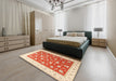 Machine Washable Traditional Fire Red Rug in a Bedroom, wshtr3465