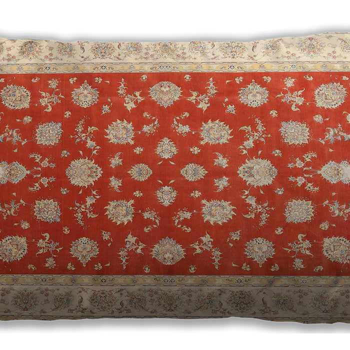 Traditional Classic Rectangular Fire Red Lumbar Throw Pillow, 13 inch by 19 inch, lbtr3465