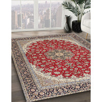 Traditional Tan Brown Medallion Rug, tr3466