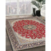 Traditional Tan Brown Medallion Rug in Family Room, tr3466