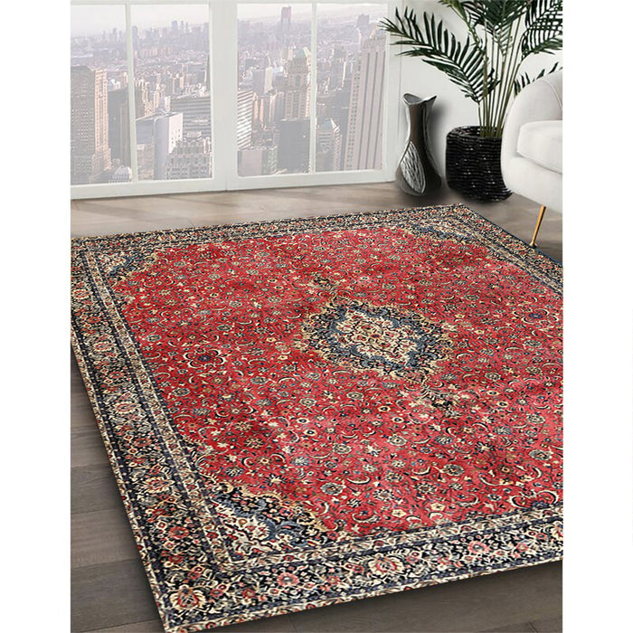 Traditional Red Persian Rug in Family Room, tr3467