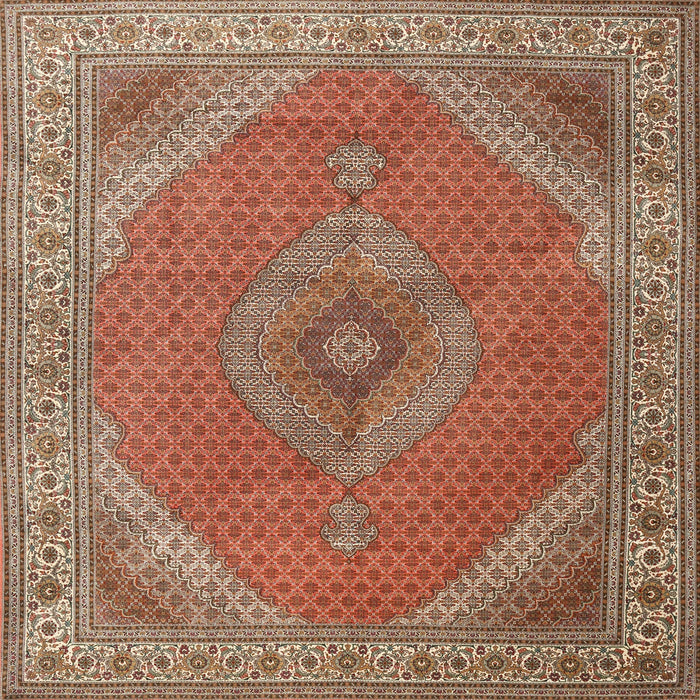 Square Traditional Mahogany Brown Persian Rug, tr3469