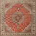 Square Traditional Mahogany Brown Persian Rug, tr3469