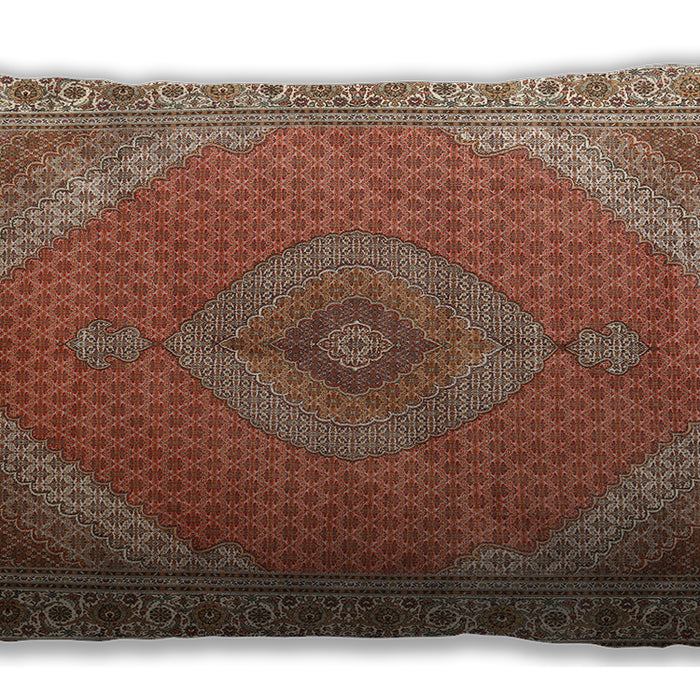 Traditional Classic Rectangular Mahogany Brown Lumbar Throw Pillow, 13 inch by 19 inch, lbtr3469