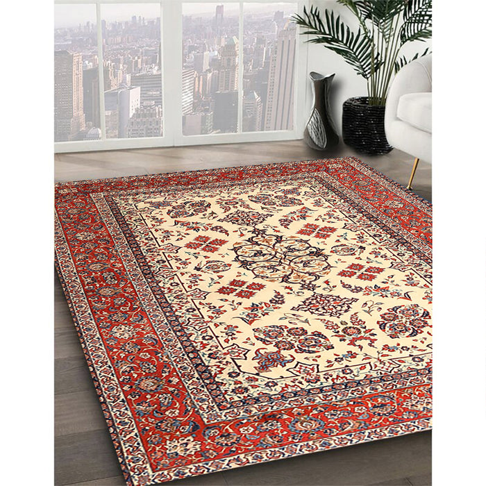 Traditional Brown Persian Rug in Family Room, tr3470