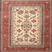 Round Machine Washable Traditional Brown Rug, wshtr3470