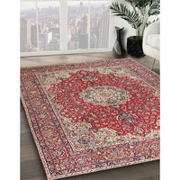 Traditional Tan Brown Medallion Rug, tr3473