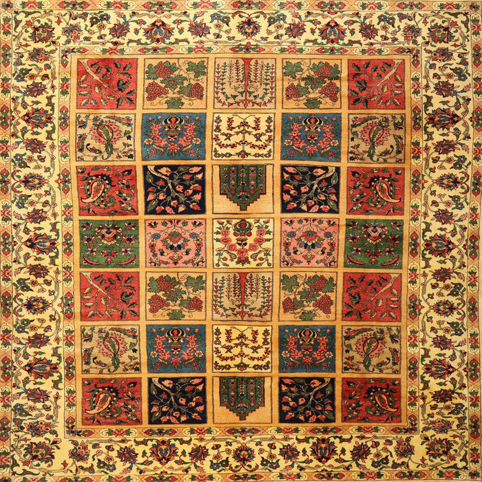 Square Traditional Dark Sienna Brown Persian Rug, tr3476