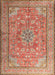 Machine Washable Traditional Red Rug, wshtr3477