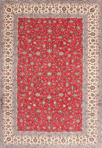 Machine Washable Traditional Red Rug, wshtr3478