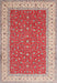 Machine Washable Traditional Red Rug, wshtr3478