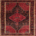 Square Traditional Dark Sienna Brown Persian Rug, tr347
