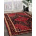 Traditional Dark Sienna Brown Persian Rug in Family Room, tr347