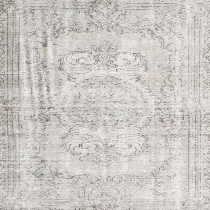 Square Traditional Silver Pink Persian Rug, tr3480