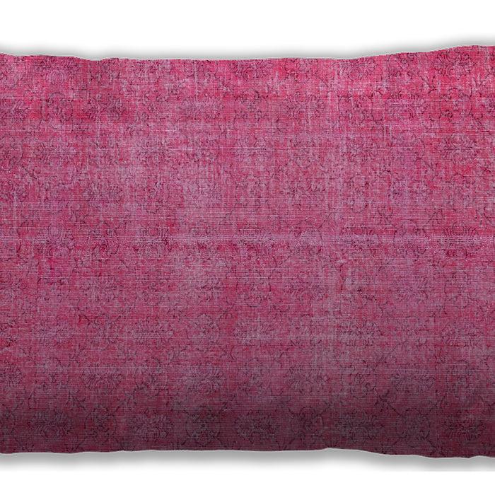 Traditional Classic Rectangular Deep Pink Lumbar Throw Pillow, 13 inch by 19 inch, lbtr3483