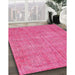 Machine Washable Traditional Deep Pink Rug in a Family Room, wshtr3483