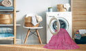 Machine Washable Traditional Deep Pink Rug in a Washing Machine, wshtr3483