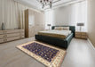 Traditional Brown Persian Rug in a Bedroom, tr3484
