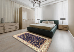 Traditional Brown Persian Rug in a Bedroom, tr3484