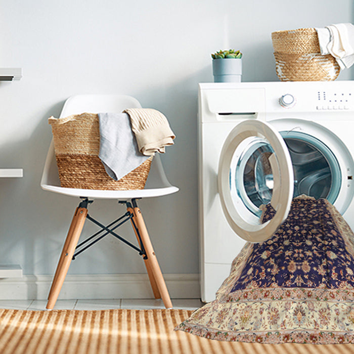 Machine Washable Traditional Brown Rug in a Washing Machine, wshtr3484