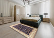 Machine Washable Traditional Brown Rug in a Bedroom, wshtr3484