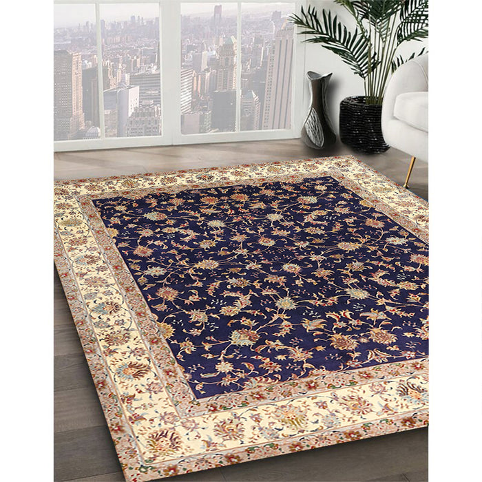 Machine Washable Traditional Brown Rug in a Family Room, wshtr3484