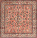 Machine Washable Traditional Brown Red Rug, wshtr3488