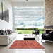 Square Machine Washable Traditional Neon Red Rug in a Living Room, wshtr3489