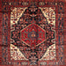 Square Traditional Dark Gold Brown Persian Rug, tr348