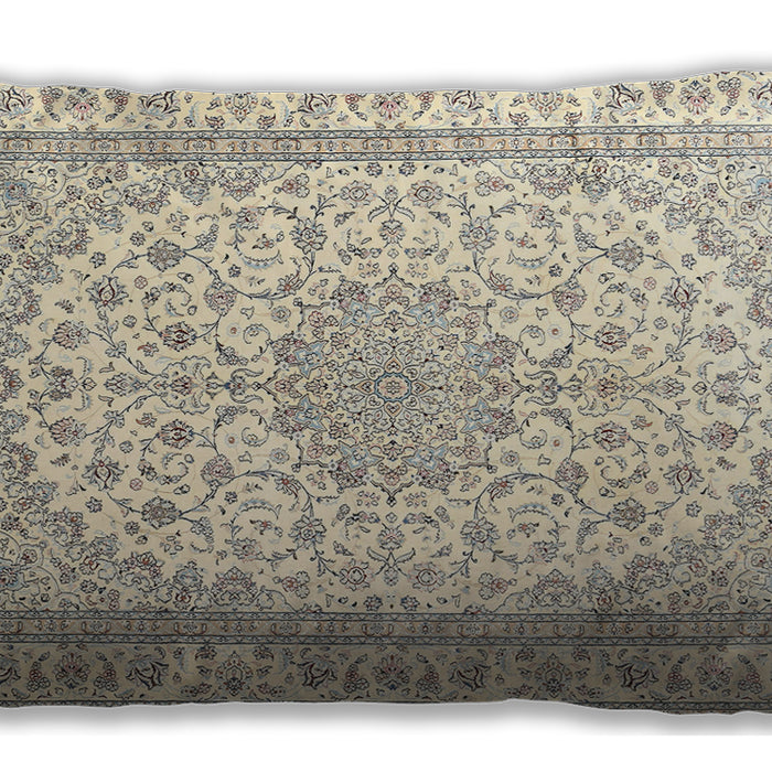 Traditional Classic Rectangular Vanilla Gold Lumbar Throw Pillow, 13 inch by 19 inch, lbtr3490