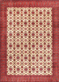 Machine Washable Traditional Red Rug, wshtr3491