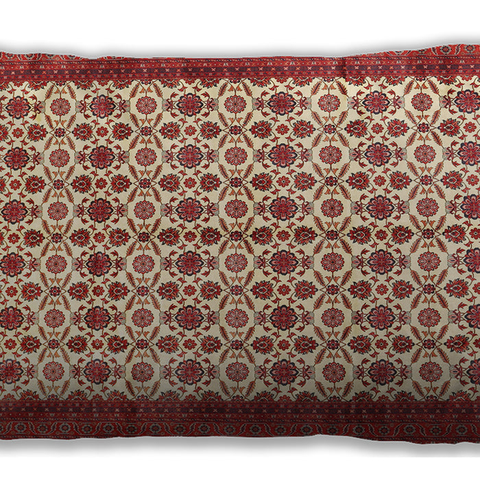Traditional Classic Rectangular Red Lumbar Throw Pillow, 13 inch by 19 inch, lbtr3491