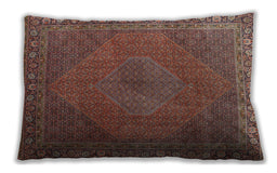 Traditional Classic Rectangular Saffron Red Lumbar Throw Pillow, 13 inch by 19 inch, lbtr3492